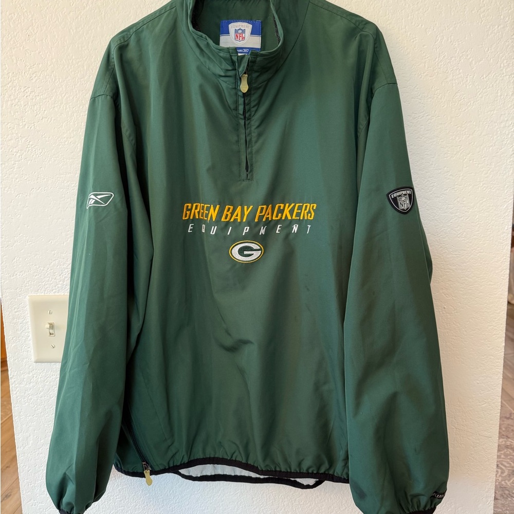 Reebok NFL EQUIPMENT Green Bay Packers Pullover Jacket Windbreaker